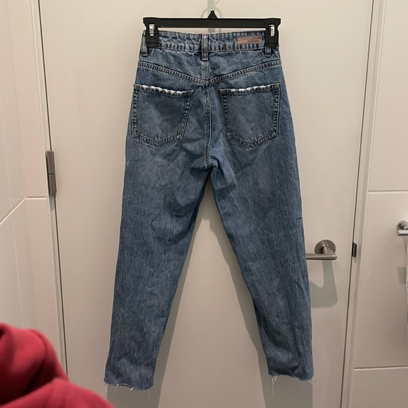 Garage - Split Two-Tone Patch Work Mom Jeans - Picture 3 of 3